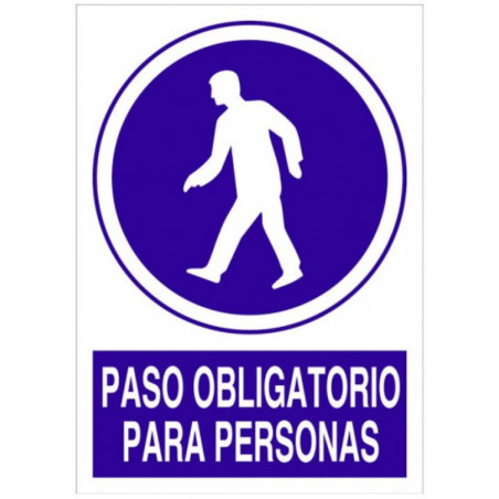 SENYAL OBLIGACIO "PASO OBLIGATORIO PARA PERSONAS" 210x297 PVC