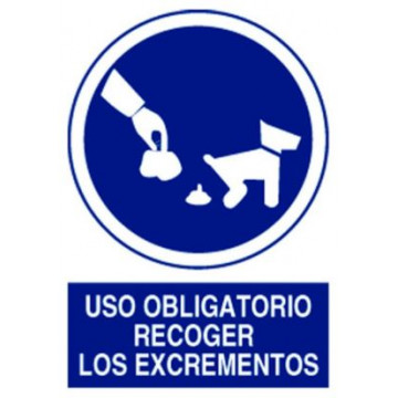 SENYAL OBLIGACIO "RECOGER EXCREMENTOS" 210x300 PVC