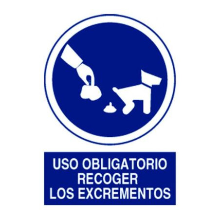 SENYAL OBLIGACIO "RECOGER EXCREMENTOS" 210x300 PVC
