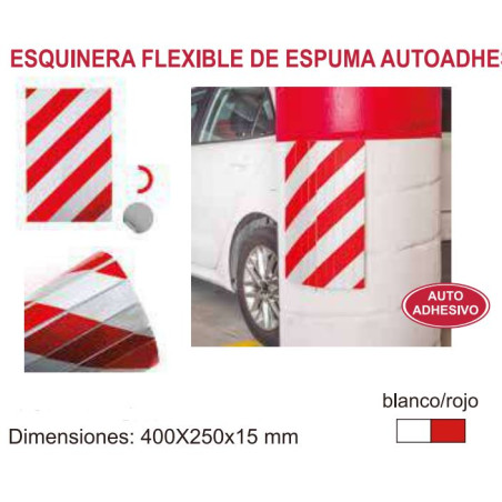 PROTECTOR PARKING FLEXIBLE 400x250x15mm VERMELL BLANC