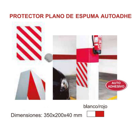 PROTECTOR PARKING PLA 350x200x40mm VERMELL BLANC