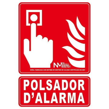 SENYAL EXTINCIO "POLSADOR D'ALARMA" 210x300 PVC