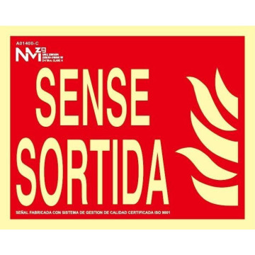 SENYAL EXTINCIO "SENSE SORTIDA" 300x150 PVC