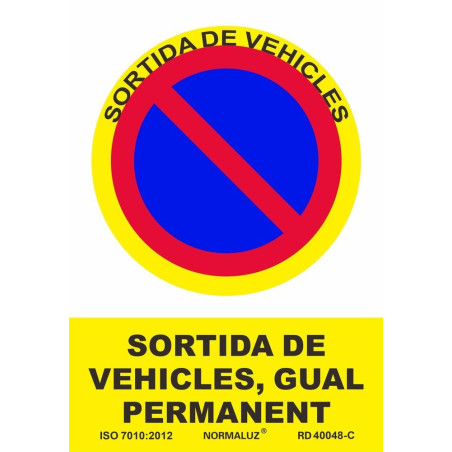 SENYAL GUAL/VADO "SORTIDA VEHICLES" 210x300 PVC