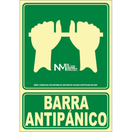 SENYAL EVACUACIO "BARRA ANTIPANICO" 210x300 PVC FOTOL