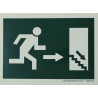 SENYAL EVACUACIO PICTO SORTIDA DRETA ESCALES ABAIX 300x210 PVC