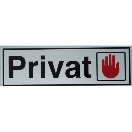 SENYAL INFORMACIO "PRIVAT" 175x055 ALUMINI PLATA