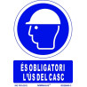 SENYAL OBLIGACIO "ES OBLIGATORI CASC" 210x300 PVC
