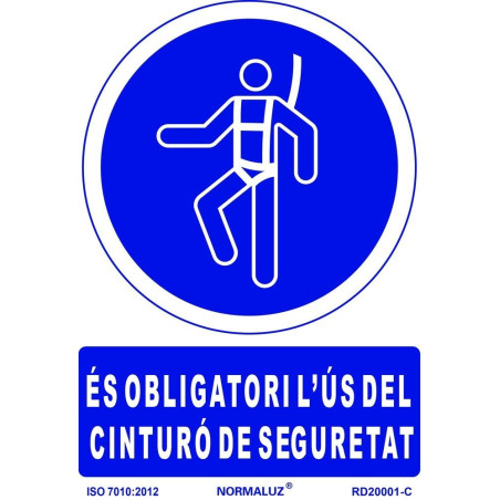 SENYAL OBLIGACIO "ES OBLIGATORI CINTURO" 210x300 PVC
