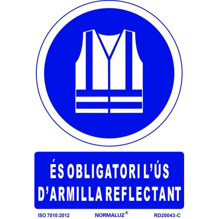SENYAL OBLIGACIO "OBLIGATORI ARMILLA REFLECTANT" 210x297 PVC