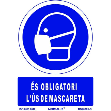 SENYAL OBLIGACIO "OBLIGATORI MASCARETA" 210x297 PVC