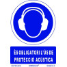SENYAL OBLIGACIO "OBLIGATORI PROTECCIO ACUSTICA" 210x297 PVC