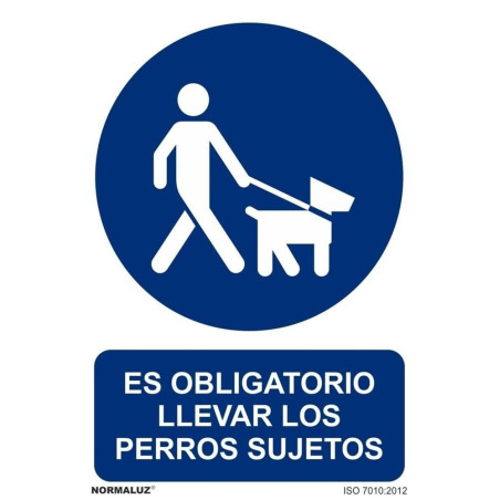 SENYAL OBLIGACIO "OBLIGATORIO PERROS SUJETOS" 210x297 PVC