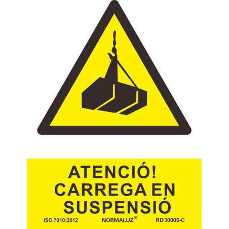 SENYAL PERILL "CARREGA EN SUSPENSIO" 210x300 PVC