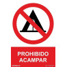 SENYAL PROHIBICIO "ACAMPAR" 210x300 PVC