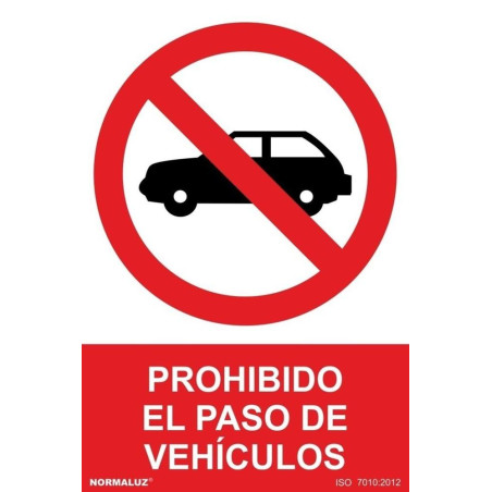 SENYAL PROHIBICIO "PASO VEHICULOS" 210x300 PVC