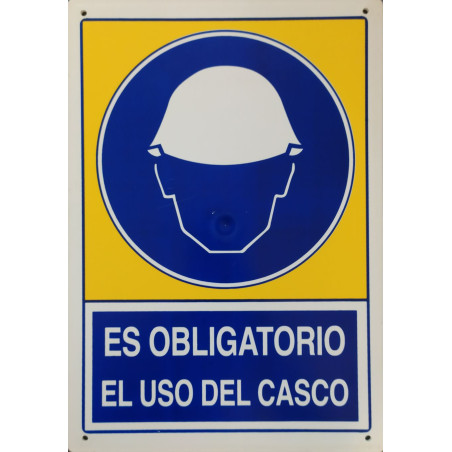 SENYAL OBLIGACIO "OBLIGATORIO USO CASCO" 210x300 PVC