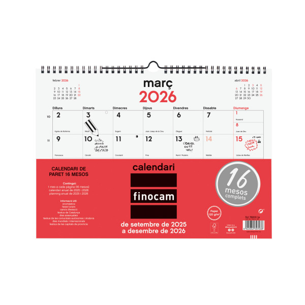 CALENDARI PARED ESP. M/V 340x320 APU. CATALA 16m ANY 2025