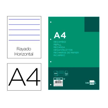 REC. FULLS 04T. NOTE BOOK HORITZONTAL 5 COLORS (100f) 100gr