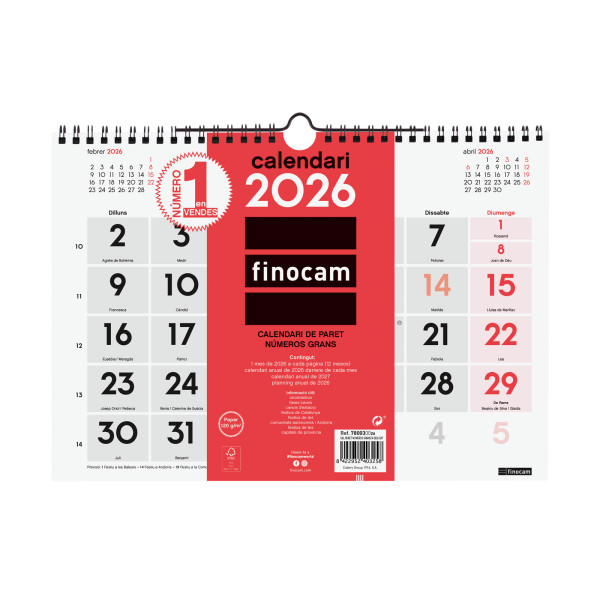 CALENDARI PARED ESP. M/V 300x210 CAT FINOCAM ANY 2023