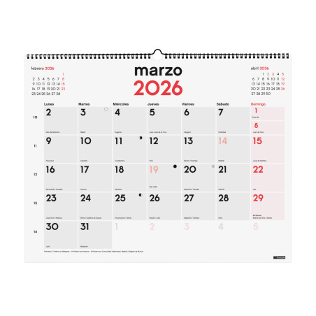 CALENDARI PARED ESP. M/V 590x420 AP+NU SP FINOCAM AÑO 2023
