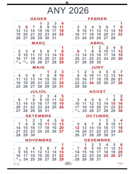 CALENDARI PARED ANY/V 500x690 CATALA (MYRGA 1686) ANY 2023