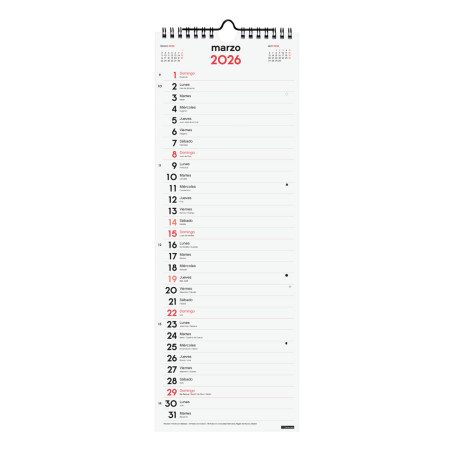CALENDARI PARED ESP. M/V 155x430 APU. SP FINOCAM AÑO 2023