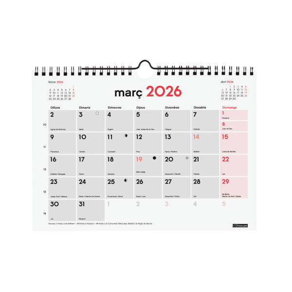 CALENDARI PARED ESP. M/V 210x150 APU. CAT FINOCAM ANY 2023