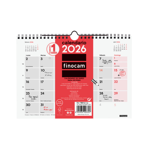 CALENDARI PARED ESP. M/V 210x150 APU. SP FINOCAM AÑO 2023