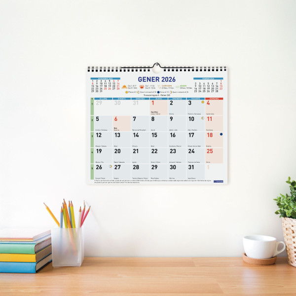 CALENDARI PARED ESP. M/V 300x250 APU.CAT FINOCAM COLOR ANY 2023