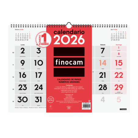 CALENDARI PARED ESP. M/V 430x310 SP FINOCAM AÑO 2023