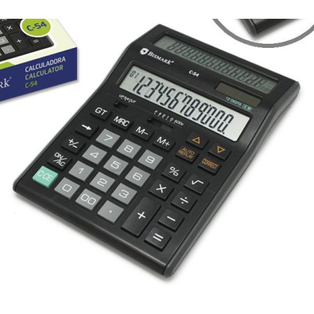 CALCULADORA SOBRETAULA 12D BISMARK DOBLE PANTALLA MOSTRADOR