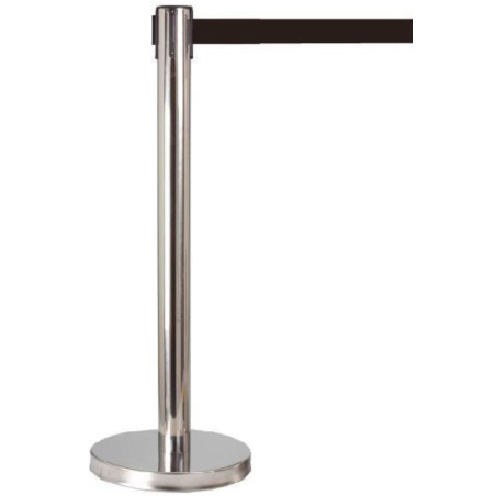 POSTE SEPARADOR INOX  CINTA NEGRE 2m.