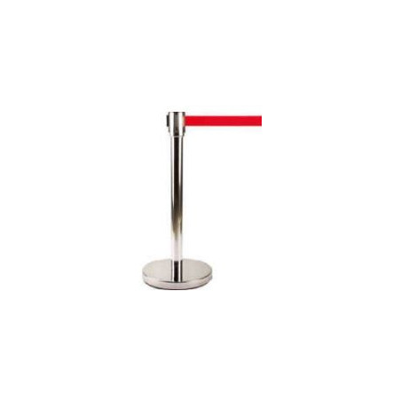 POSTE SEPARADOR INOX  CINTA VERMELLA 2m.
