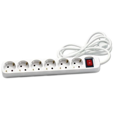REGLETA 6 BASES 3m CABLE INTERRUPTOR