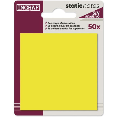 TACO NOTES STATIC NOTEPAD 76x76 (50f) COLORS SENSE ADHESIU