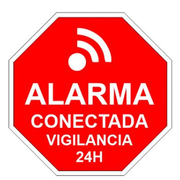 SENYAL INFORMACIO "ALARMA CONECTADA" 92x92 PVC 1,6mm