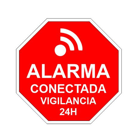SENYAL INFORMACIO "ALARMA CONECTADA" 92x92 PVC 1,6mm