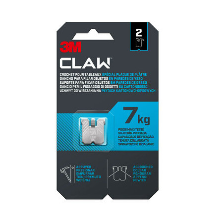 GANXO PARED GUIX / PLADUR  7Kg 27x31mm (2u) CLAW 3M 7100269137