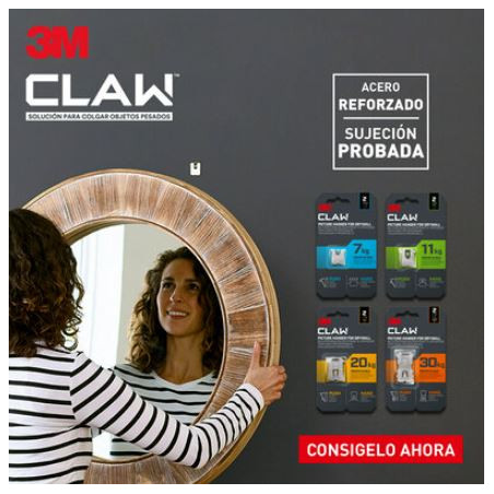 GANXO PARED GUIX / PLADUR  7Kg 27x31mm (2u) CLAW 3M 7100269137
