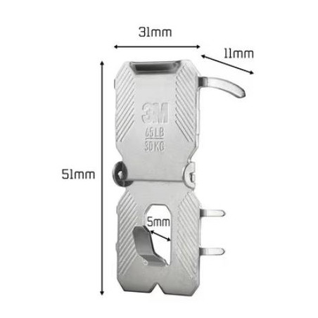 GANXO PARED GUIX / PLADUR 30Kg 31x51mm (2u) CLAW 3M 7100269141