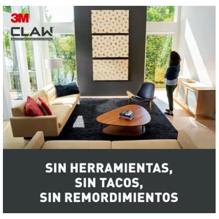 GANXO PARED GUIX / PLADUR 30Kg 31x51mm (2u) CLAW 3M 7100269141