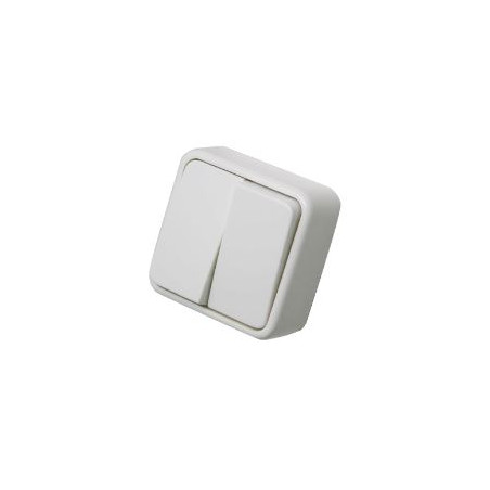 INTERRUPTOR CONMUTADOR DOBLE de SUPERFICIE 10A (65x65mm)