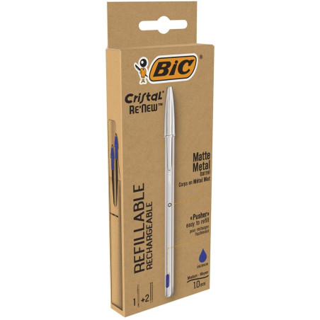BOLI BIC METALIC PLATA MATE ReNew (TINTA BLAU) + 2 REC.