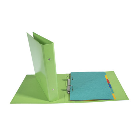 Carpeta anillas A5 2 anillas 25mm cartón forrado Iderama colores