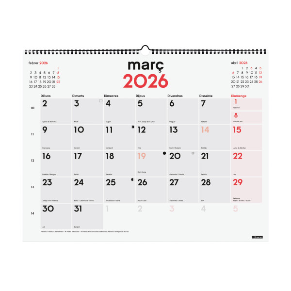 CALENDARI PARED ESP. M/V 590x420 AP+NU CAT FINOCAM ANY 2024