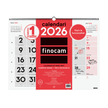 CALENDARI PARED ESP. M/V 590x420 AP+NU CAT FINOCAM ANY 2024