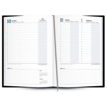 AGENDA JODSI 1DP 145x220 NEGRE (PAPER BLANC) CATALA ANY 2024