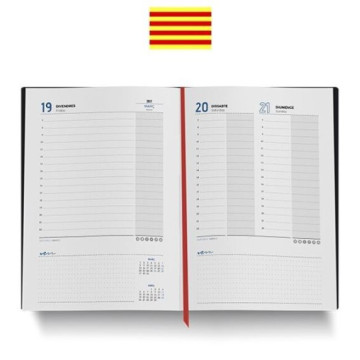 AGENDA JODSI 1DP 145x220 NEGRE (PAPER BLANC) CATALA ANY 2024
