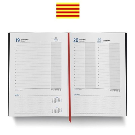 AGENDA JODSI 1DP 145x220 NEGRE (PAPER BLANC) CATALA ANY 2024